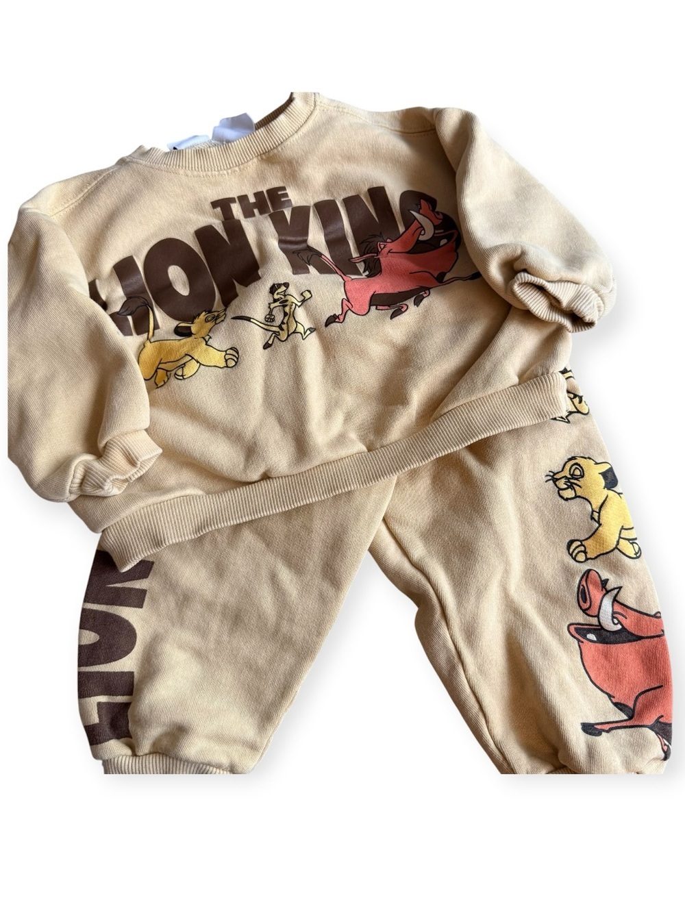 Disney light yellow to beige The Lion King Sweatshirt & Joggers Set
